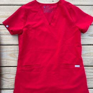 Red figs scrub top